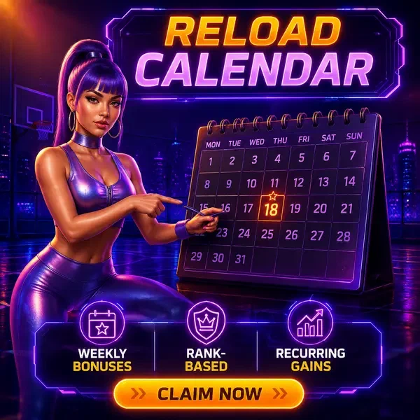 Jugador señalando enérgicamente el calendario de recarga de [Brand] Casino con bonos semanales destacados